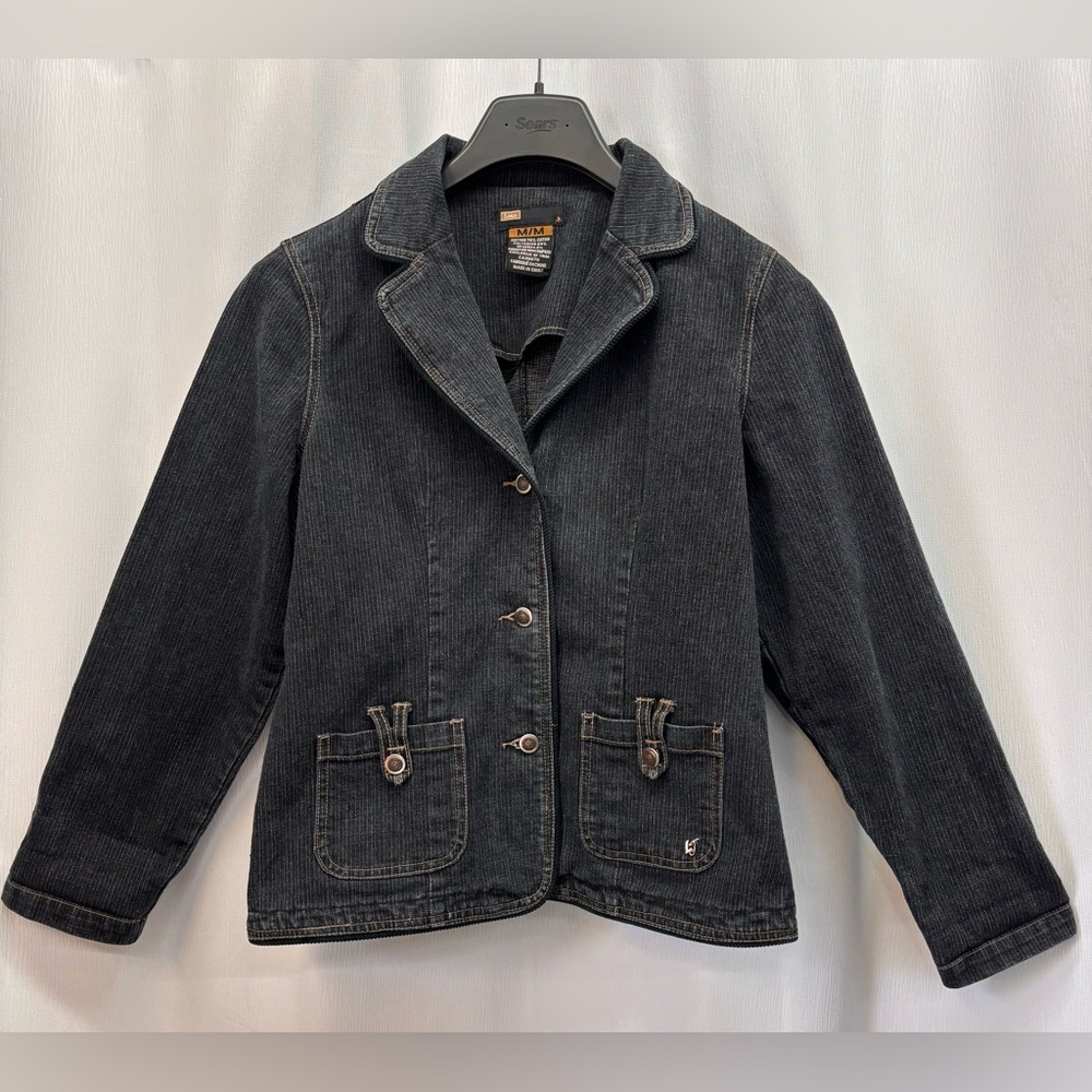 Lois Vintage Black Tailored Fit Jean Jacket - Picture 1 of 12